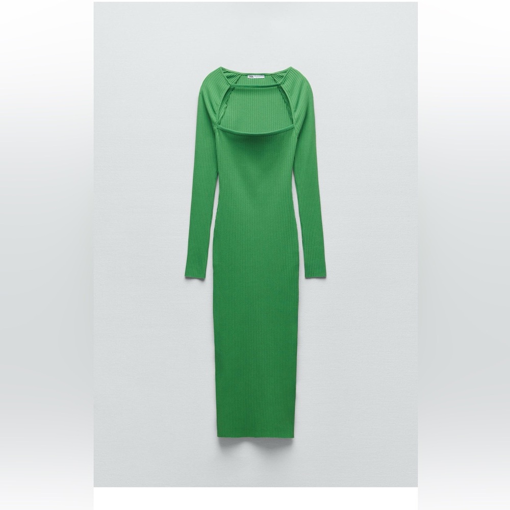 Zara Vibrant Green Long Sleeve Dress